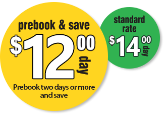 Prebook and save off our standard rates